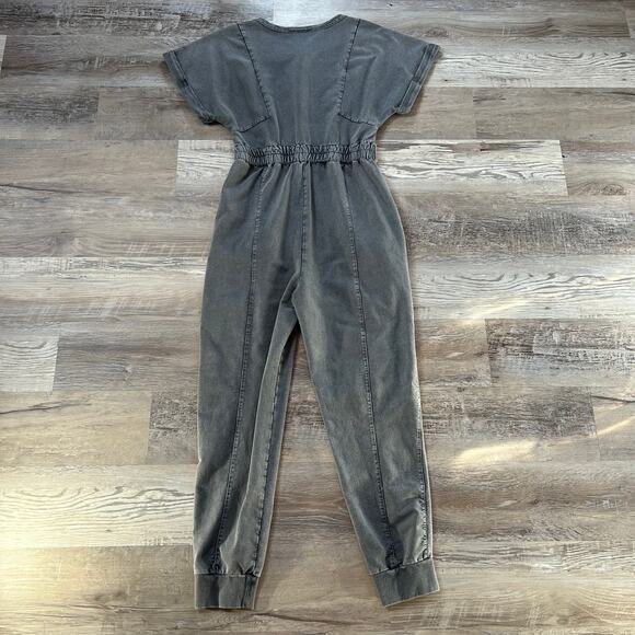 Saturday Sunday by Anthropologie Gray Jumpsuit XS Cinched Waist Utility Romper - Picture 6 of 8
